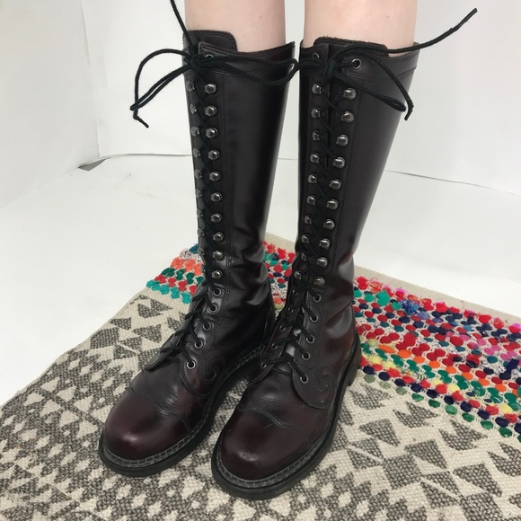 Vintage John Fluevog Angels 16 Eye Derby Boots - Picture 3 of 8